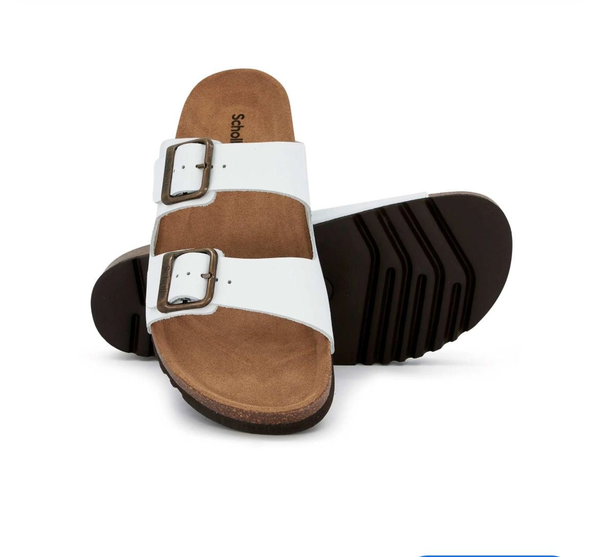 Sandale à double bride avec boucles